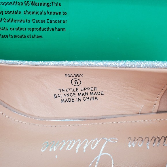 Lauren Lorraine Kelsey 8 Silver Rhinestone Embellished Pointed Toe Ballet Flats - Picture 6 of 8